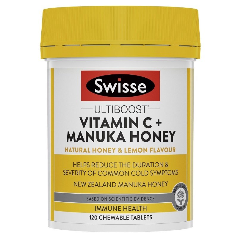 Swisse Ultiboost Vitamin C + Manuka Honey 120 Tablets August 2024