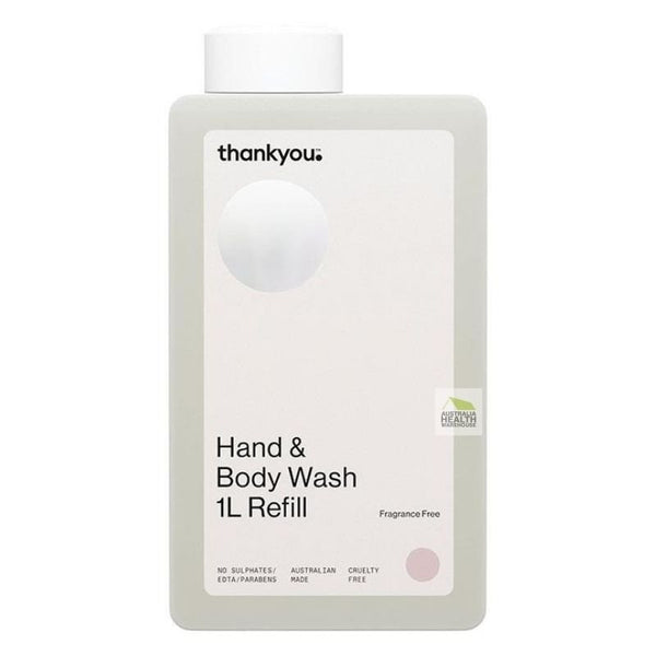 Thankyou Hand & Body Wash Fragrance Free 1 Litre Refill