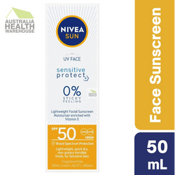 [Expiry: 07/2025] ] Nivea Sun SPF 50 UV Face Sensitive Protect Sunscreen 50mL