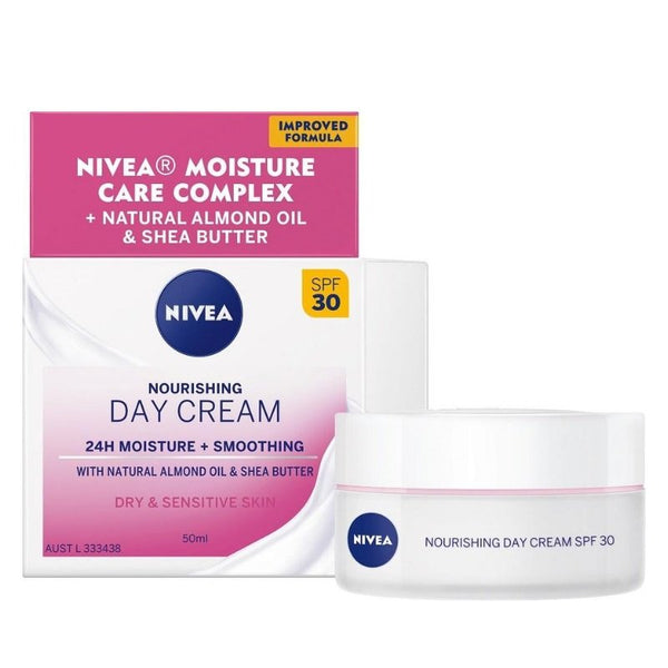 [CLEARANCE] Nivea Nourishing Day Cream SPF30+ Dry & Sensitive Skin 50mL March 2024