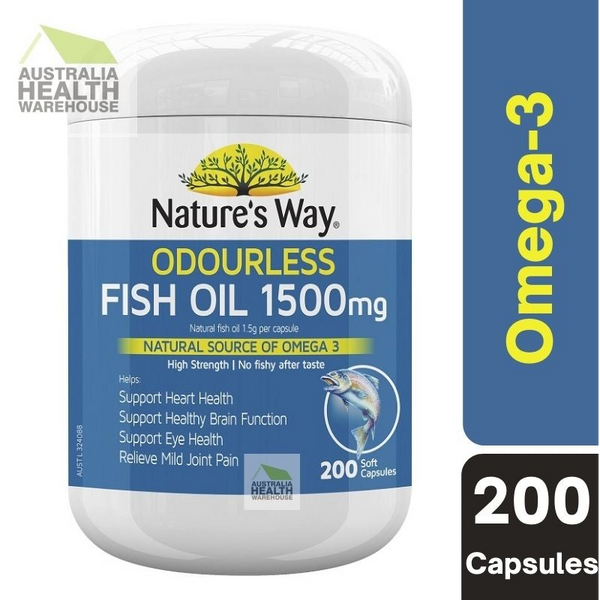 [Expiry: 03/2026] Nature's Way Fish Oil Odourless 1500mg 200 Capsules