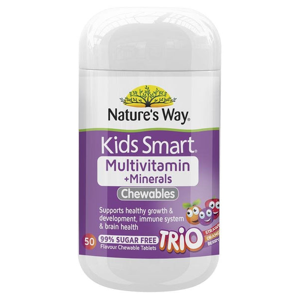 Nature's Way Kid Smart Multivitamin + Minerals Trio 50 Chewable Tablets September 2022