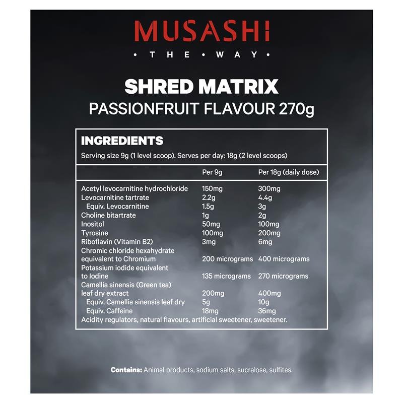 [Expiry: 11/2024] Musashi Shred Matrix 270g