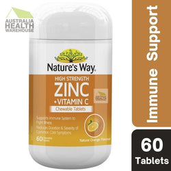 [CLEARANCE EXPIRY: 05/2024] Nature's Way High Strength Zinc + Vitamin C 60 Tablets