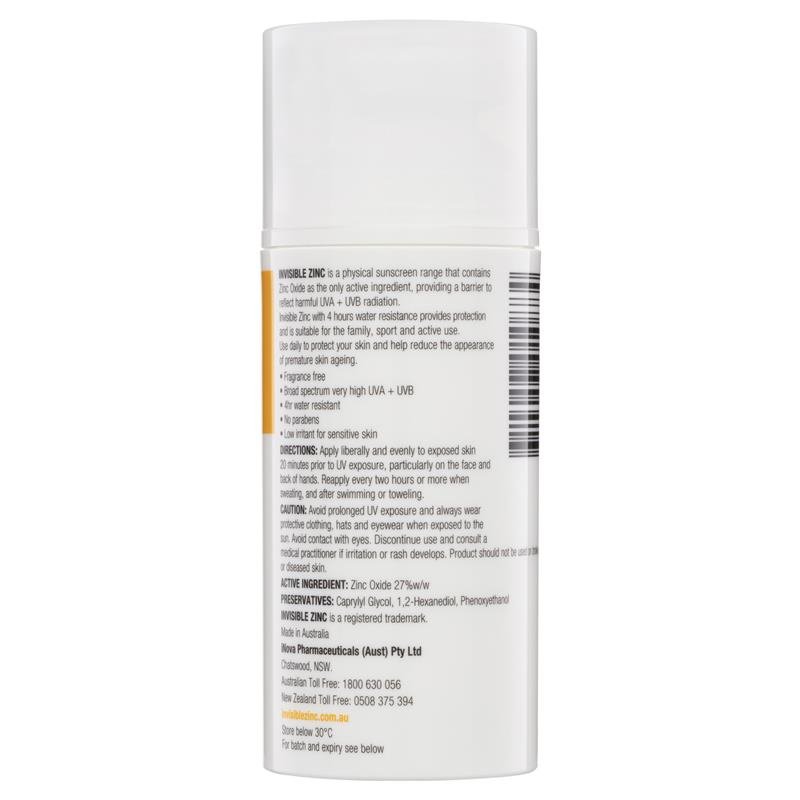 [Expiry: 01/2026] Invisible Zinc Sport Mineral Sunscreen SPF 50+ 100mL