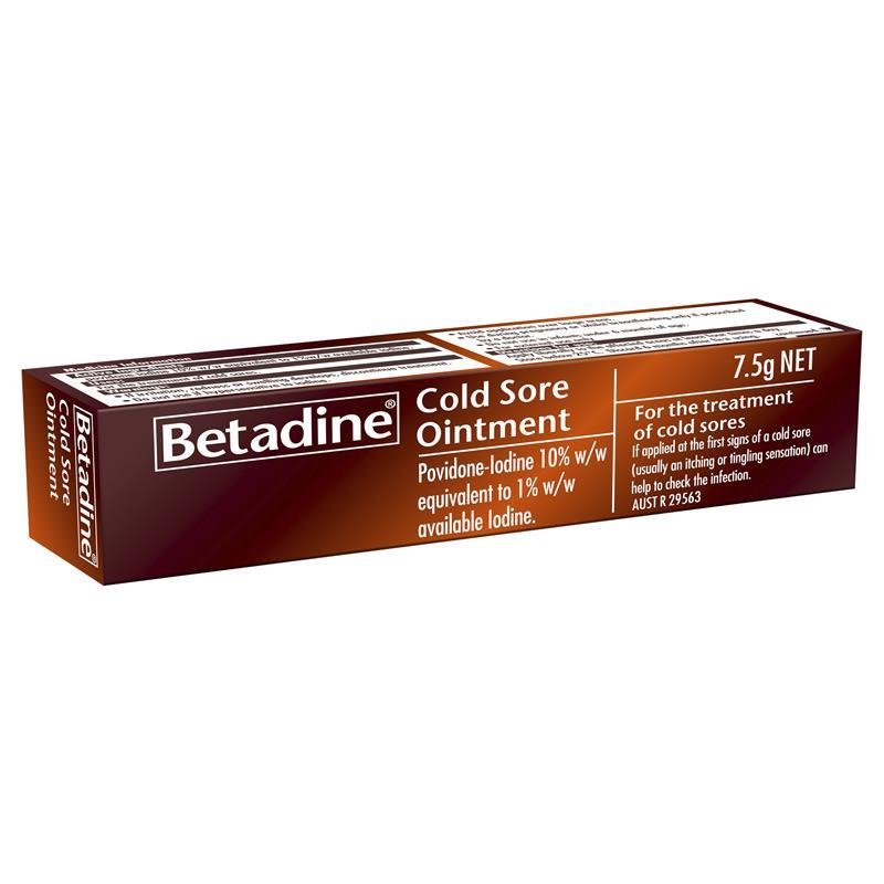 Betadine Cold Sore Ointment Cream 7.5g November 2024