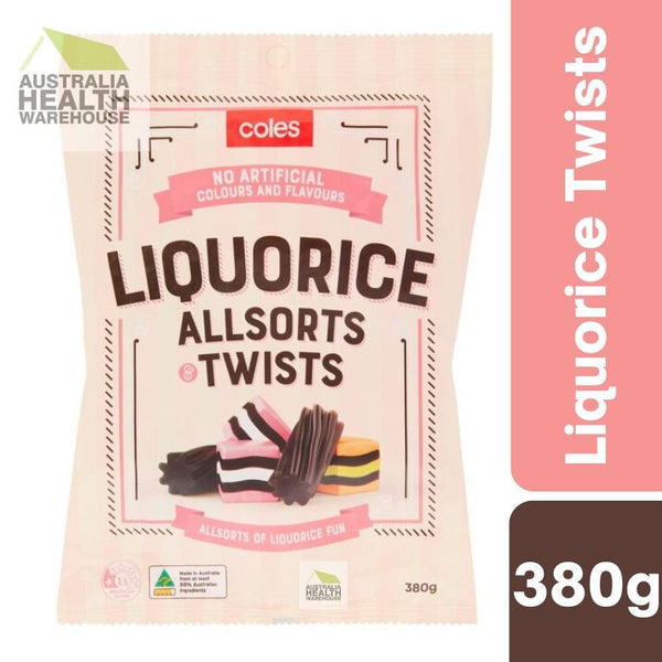 [Expiry: 28/08/2024] Coles Liquorice Allsorts & Twists 380g