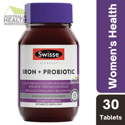 Swisse Iron + Probiotic 30 Tablets April 2025