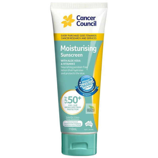 [Expiry: 08/2026] Cancer Council Moisturising Sunscreen SPF 50+ Tube 110mL