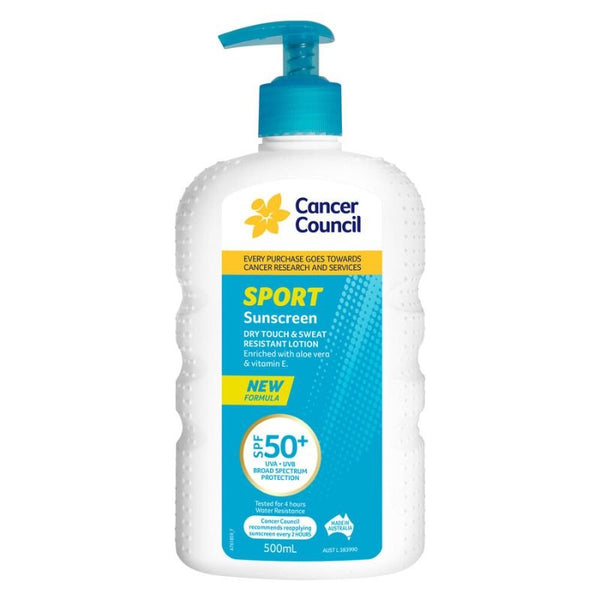 [Expiry: 05/2026] Cancer Council Sport Pump Sunscreen SPF 50+ 500mL