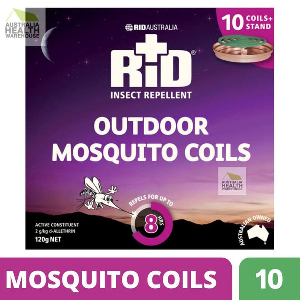 Rid Insect Repellent Outdoor Mosquito Coils 10 Pack 120g