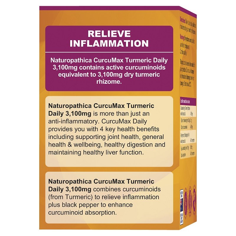 Naturopathica Curcumax Daily Care 80 Tablets 3100mg March 2025
