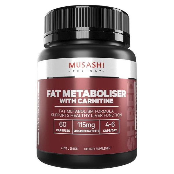 Musashi Fat Metaboliser + Carnitine 60 Capsules February 2026