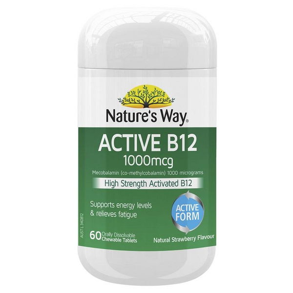 Nature’s Way Active B12 1000mcg 60 Chewable Tablets November 2023