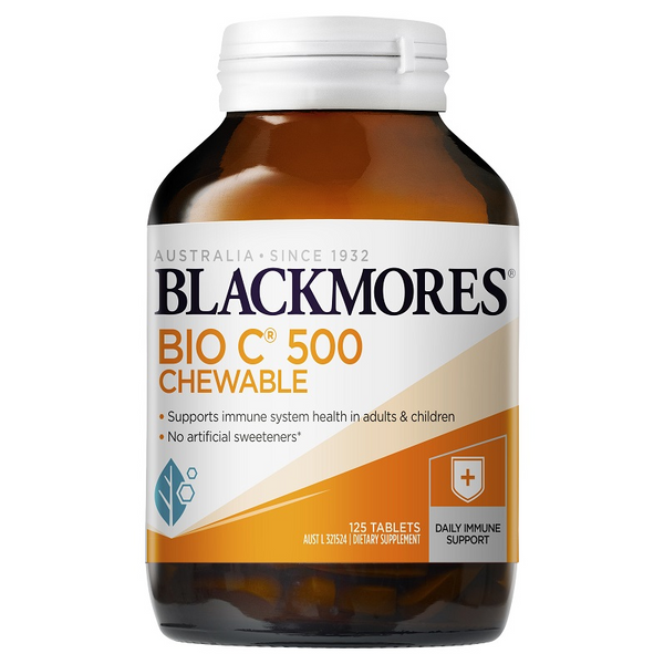 Blackmores Bio C 500mg 125 Chewable Vitamin C Tablets February 2024