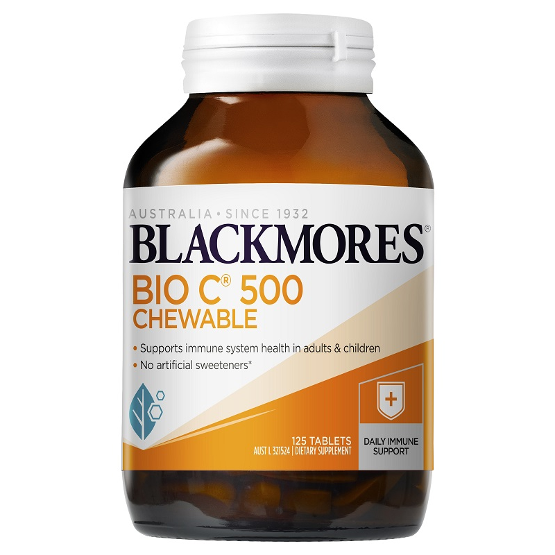 [EXPIRY: 01/06/2024] Blackmores Bio C 500mg 125 Chewable Vitamin C Tablets