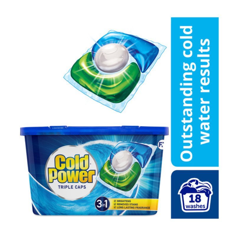 Cold Power Triple Caps 3in1 Regular Laundry Detergent 18 Capsules