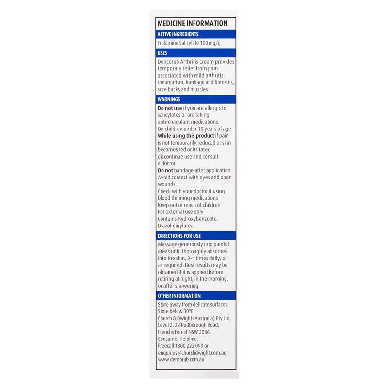 [Expiry: 12/2025] Dencorub Arthritis Cream 100g