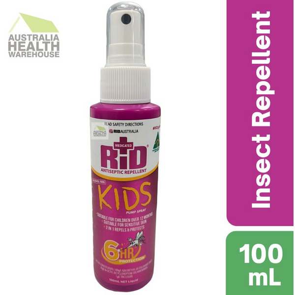 Rid Medicated Insect Repellent Kids Antiseptic Pump Spray 100mL February 2028