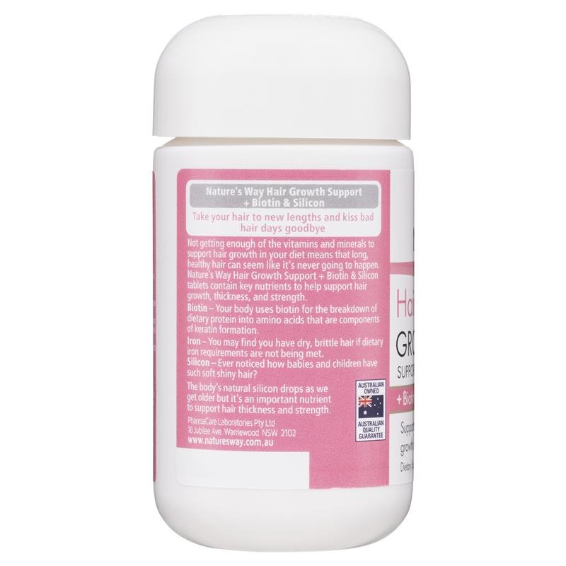 [Expiry: 09/2025] Nature’s Way Hair Growth Support + Biotin & Silicon 30 Tablets