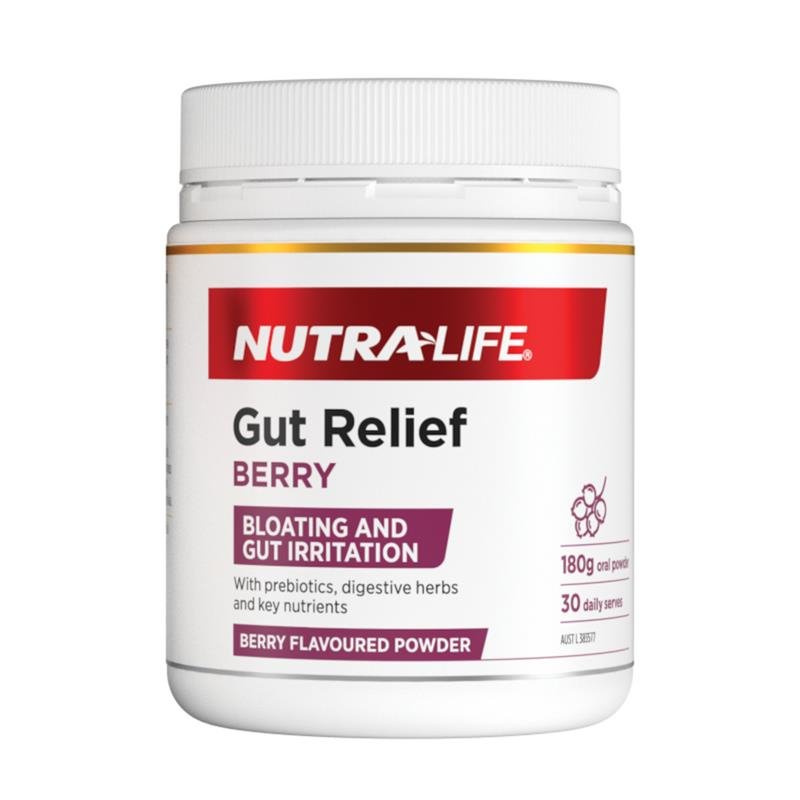 Nutra-Life Gut Relief Berry Flavour 180g February 2026