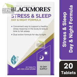 Blackmores Stress & Sleep Day & Night Formula 20 Tablets July 2023
