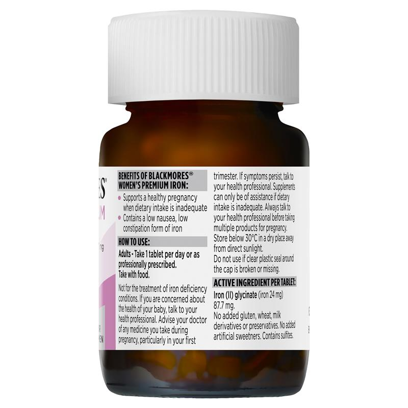 Blackmores Women’s Premium Iron 30 Tablets July 2024