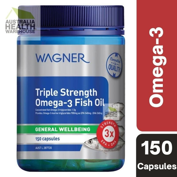 Wagner Triple Strength Omega-3 Fish Oil 1500mg 150 Capsules April 2026
