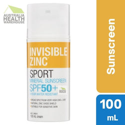 Invisible Zinc Sport Mineral Sunscreen SPF 50+ 100mL January 2026