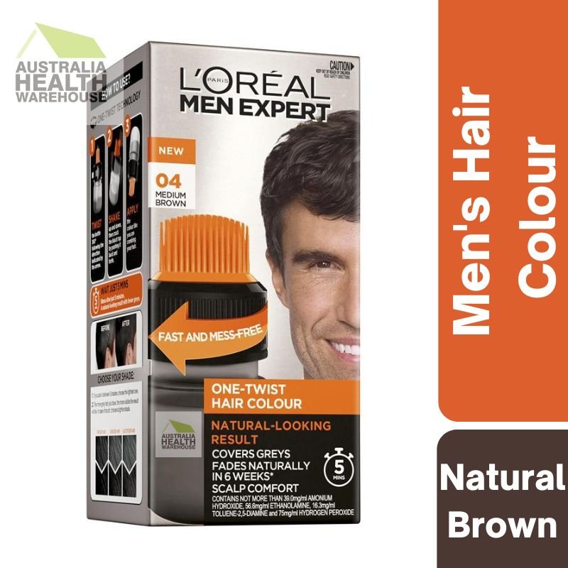 L'Oreal Men Expert One-Twist Hair Colour- Medium Brown 04 Box