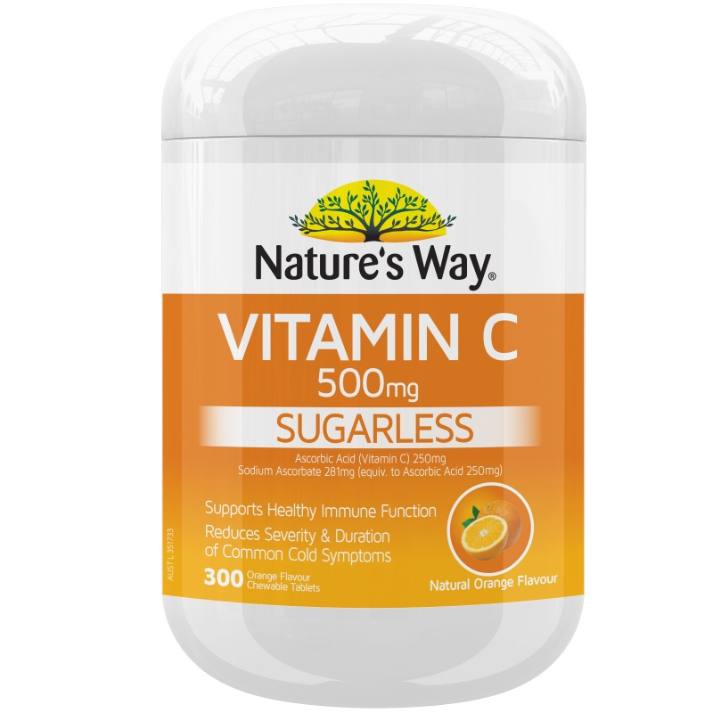 Nature's Way Vitamin C 500mg Sugarless 300 Tablets December 2024