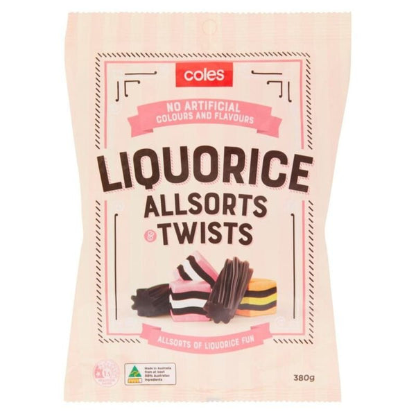 [Expiry: 28/08/2024] Coles Liquorice Allsorts & Twists 380g