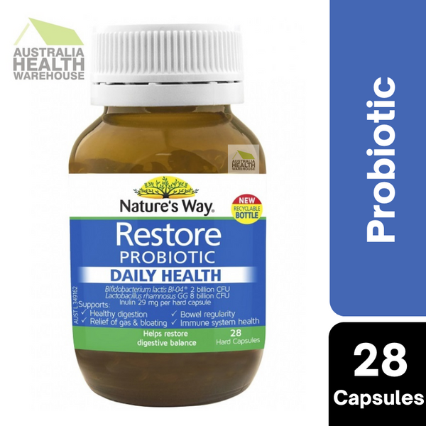Nature's Way Restore Probiotic Daily Health 28 Capsules June 2024