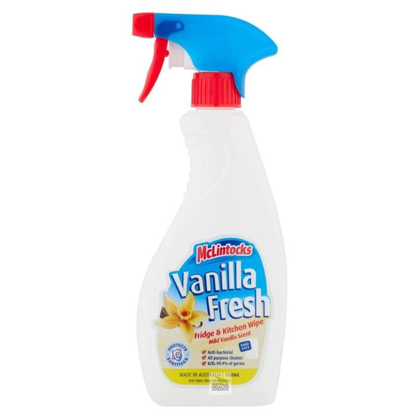 McLintocks Vanilla Fresh Fridge & Kitchen Wipe Trigger Spray 500mL