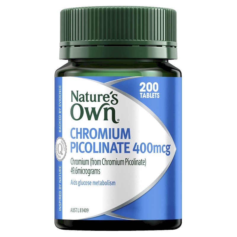 [Expiry: 02/2026] Nature's Own Chromium Picolinate 400mcg 200 Tablets
