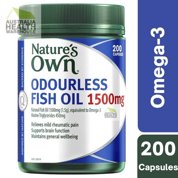 [Expiry: 11/2025] Nature's Own Odourless Fish Oil 1500mg 200 Capsules