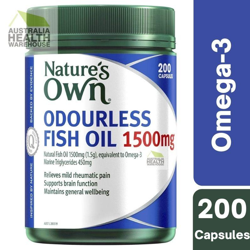 Nature's Own Odourless Fish Oil 1500mg 200 Capsules November 2025