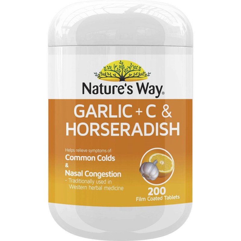 [Expiry: 04/2025] Nature's Way Garlic + C & Horseradish 200 Tablets