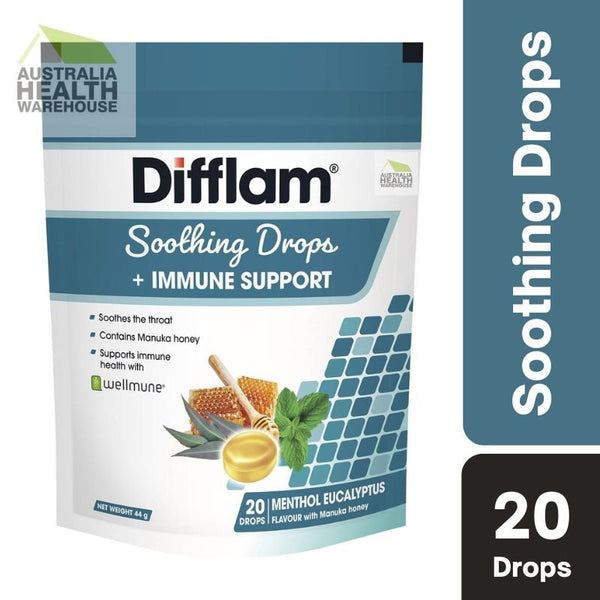 [Expiry: 02/2025] Difflam Soothing Drops + Immune Support Menthol Eucalyptus 20 Drops