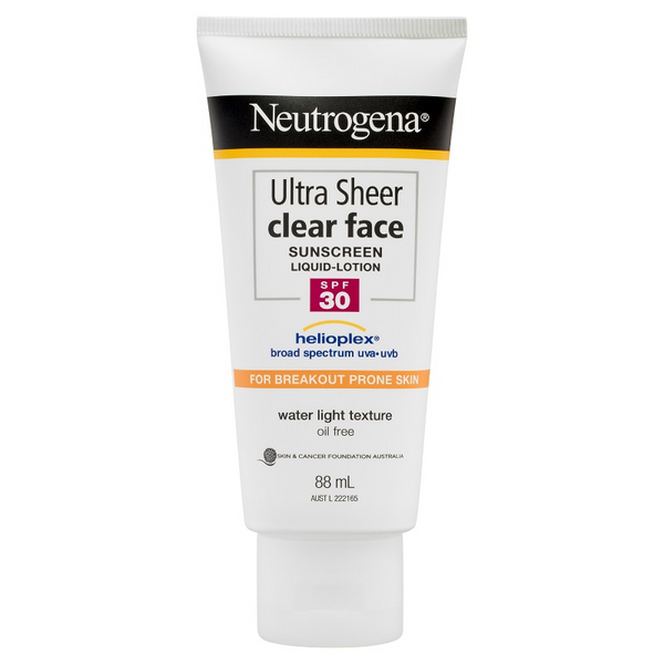 Neutrogena Ultra Sheer Clear Face Sunscreen Liquid-Lotion SPF 30 88mL October 2023