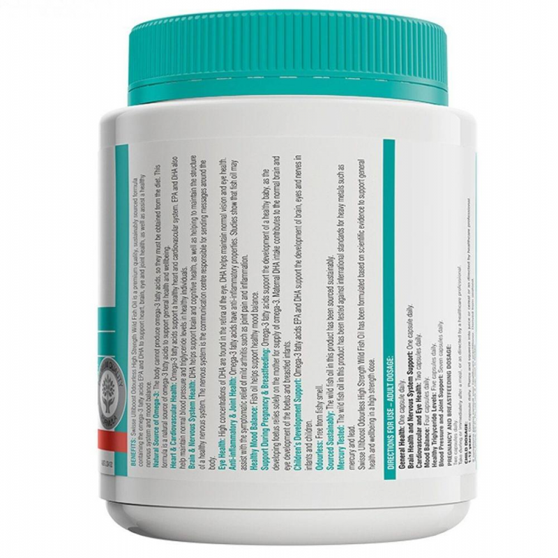 Swisse Ultiboost Odourless High Strength Wild Fish Oil 1500mg 400 Capsules January 2026