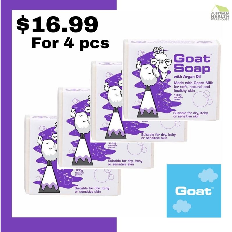 Goat Soap with Argan Oil Value Pack (4 x 100g Soap Bars)