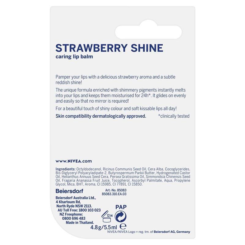 Nivea Lip Balm Strawberry Shine 4.8g