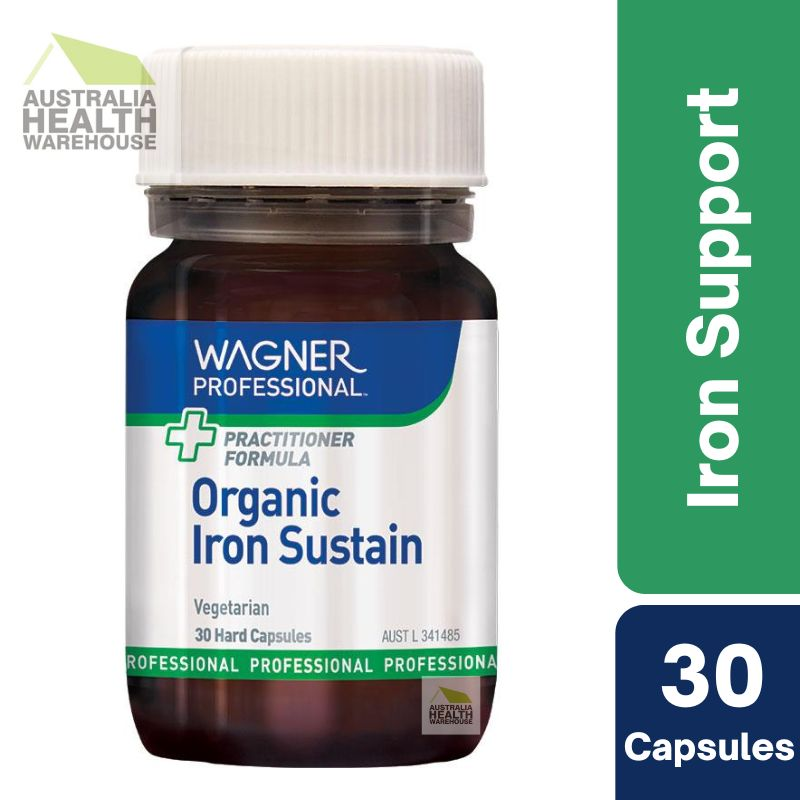 [Expiry: 07/2024] Wagner Professional Organic Iron Sustain 30 Vegetarian Capsules