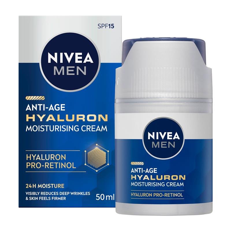 Nivea Men Anti-Age Face Moisturising Cream with Hyaluron SPF 15 50mL