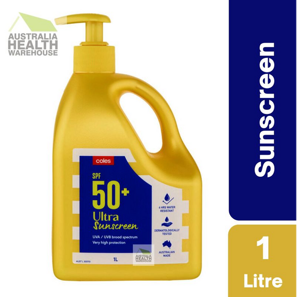 [Expiry: 05/2026] Coles SPF 50+ Ultra Sunscreen Pump 1 Litre