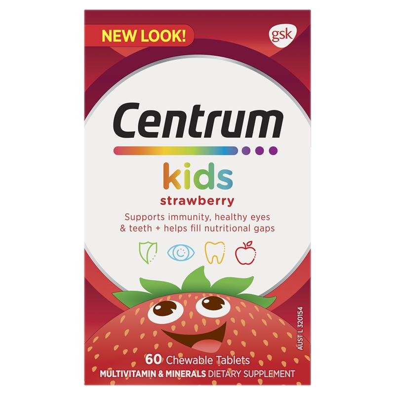 [CLEARANCE] Centrum Kids Multi Vitamin 60 Strawberry Tablets April 2024