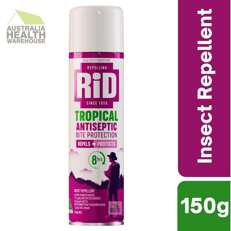 Rid Tropical Antiseptic Bite Protection Insect Repellent Spray 150g