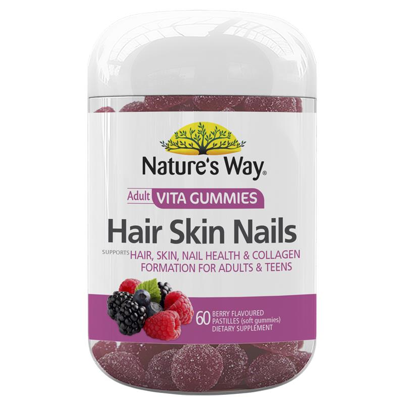 [Expiry: 04/2025] Nature's Way Adult Vita Gummies Hair Skin Nails 60 Gummies