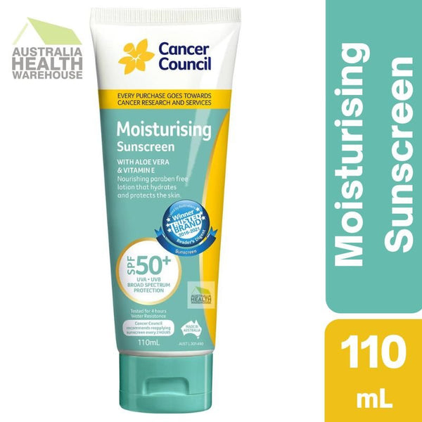 [Expiry: 08/2026] Cancer Council Moisturising Sunscreen SPF 50+ Tube 110mL